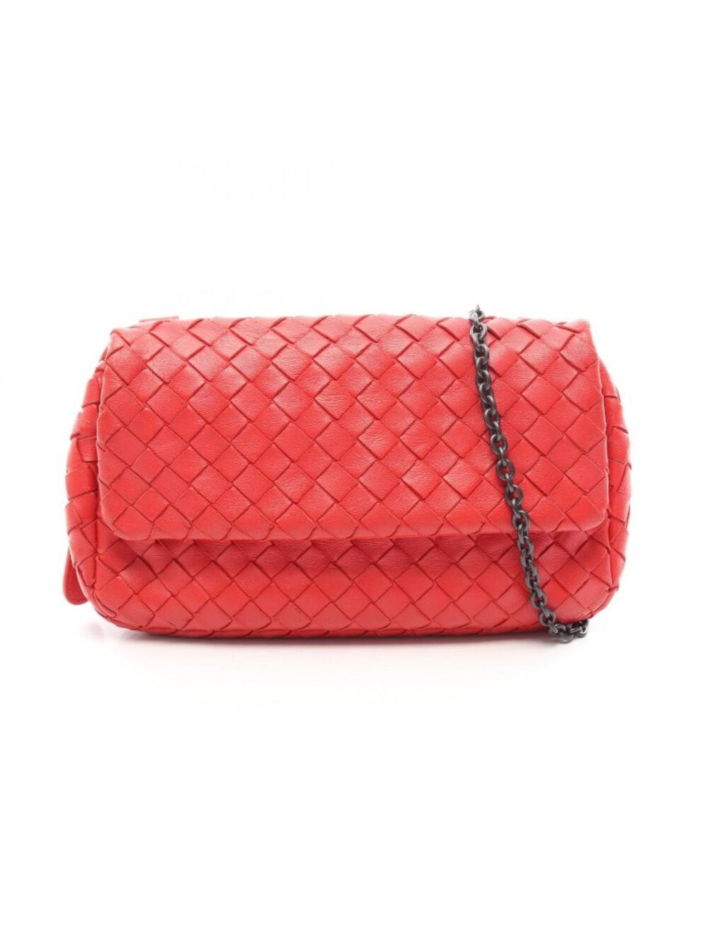 Bottega Veneta Shoulder Bag Intrecciato Red Leather Mini Chain